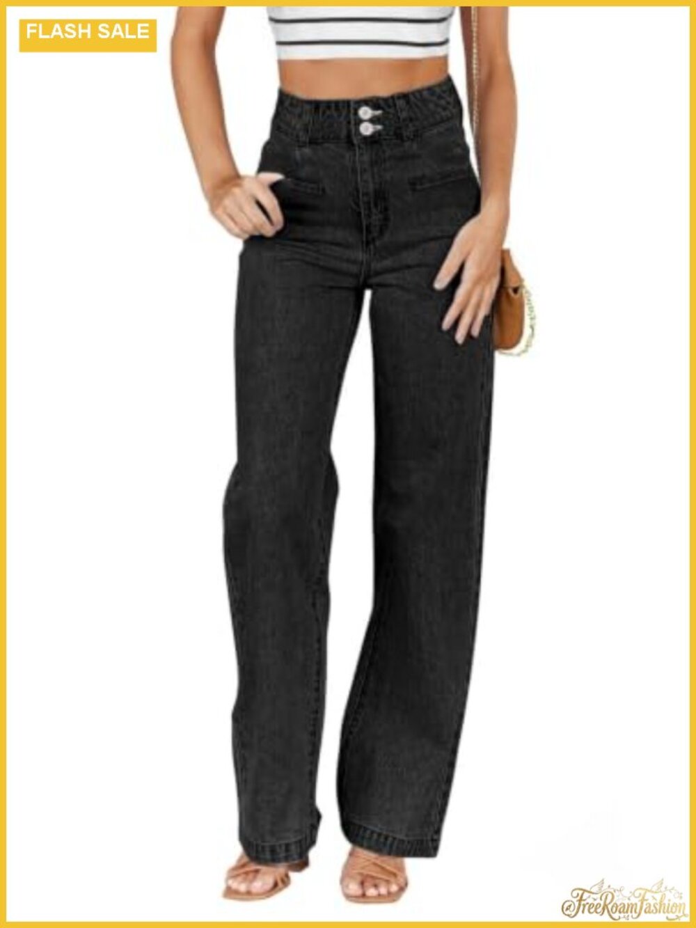 Women's High Waist Straight Leg Jeans Stretchy Denim Pants Sidefeel